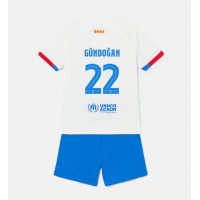 Stroje piłkarskie Barcelona Ilkay Gundogan #22 Koszulka Wyjazdowej dla dzieci 2023-24 Krótki Rękaw (+ szorty)